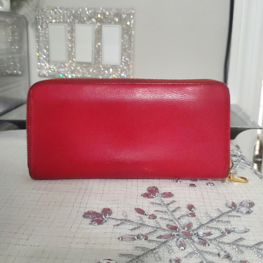 LOEWE Zip Around Long Wallet Pink/Red Anagram Leather Wallet - Picture 3 of 15